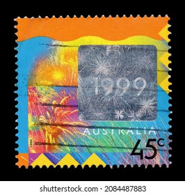 Ankara, Turkey - 12,02,2021: An Australia Postage Stamp Shows Virgin And Child, Christmas Day. New Year Series.