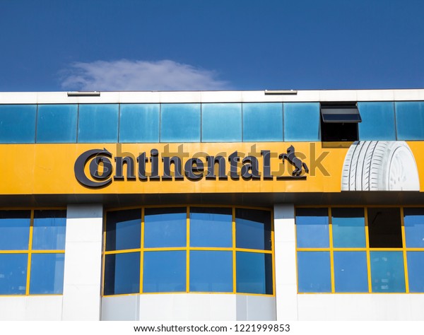 Ankara, Turkey - Aug 1, 2018: Continental is a\
large German tyre company with its own chain of tyre shops,\
Continental based in Hanover, is a leading german automotive\
manufacturing company\
specialisi