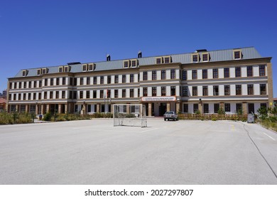 ANKARA, TURKEY - May 20, 2021:  Altindag Anadolu İmam Hatip Lisesi Fen Ve Sosyal Bilimler Proje Okulu (Ankara Girls Anatolian Imam Hatip High School Science And Social Sciences Project School ) Second