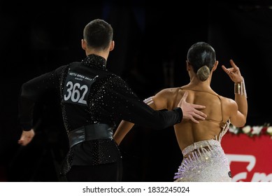 ANKARA, TURKEY - NOVEMBER 04, 2017: People compete in dancesport for METU Open 2017. An international tournament includes WDSF International Open Standard and Latin competitions.