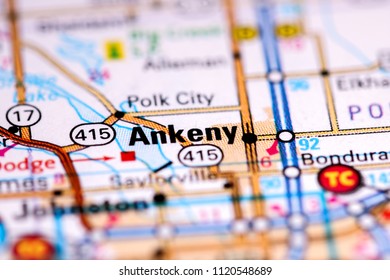 Ankeny. Iowa. USA On A Map