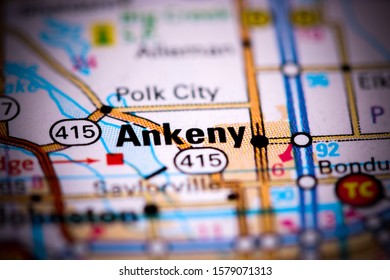 Ankeny. Iowa. USA On A Map