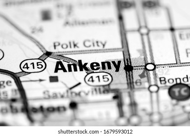 Ankeny. Iowa. USA On A Map