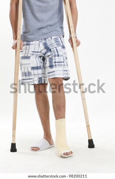 Ankle Male Athlete Being Wrapped White Stock Photo (Edit Now) 98200211