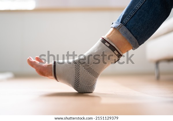Ankle Sprain\
Bandage. Medical Foot Trauma\
Therapy