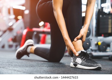 Ankle Twist Sprain Accident In Fitness At Gym