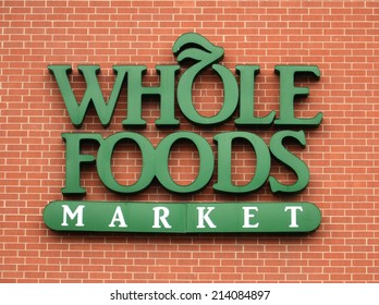 ANN ARBOR, MI - AUGUST 24: Whole Foods, whose east Ann Arbor store logo is shown on August 24, 2014, has over 360 stores in North America and the United Kingdom. 