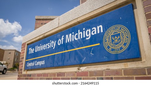 Ann Arbor, MI - May 27, 2022: University Of Michigan Central Campus Entry Sign