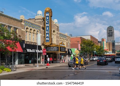 Ann Arbor, MI - September 21, 2019: Historic Michigan Theater, built in 1928, located on East Liberty St in Downtown, Ann Arbor