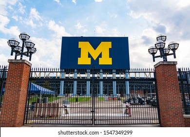 Ann Arbor, MI - September 21, 2019: Entrance gate at the University of Michigan Stadium, home of the Michigan Wolverines