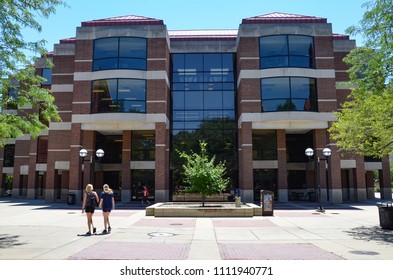 ANN ARBOR, MI / USA - JULY 2 2017: The University of Michigan, whose Shapiro Undergraduate Library is shown here, celebrated its 150th anniversary in 2017. 