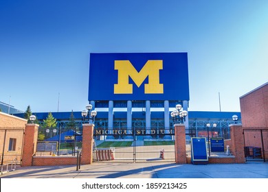 ANN ARBOR, MI, USA - NOVEMBER 8:  Michigan Stadium ("The Big House") on November 8, 2020 at the University of Michigan in Ann Arbor, Michigan.