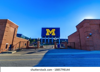 ANN ARBOR, MI, USA - NOVEMBER 8:  Michigan Stadium ("The Big House") on November 8, 2020 at the University of Michigan in Ann Arbor, Michigan.