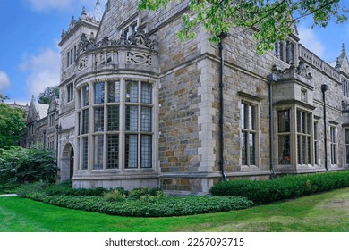 Ann Arbor, Michigan -  Campus of the University of Michigan with traditional gothic style stone buildings with gables - Shutterstock ID 2267093715