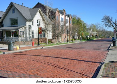 Ann Arbor, Michigan - May 1, 2020: View of Kerrytown, the old part of Ann Arbor                               