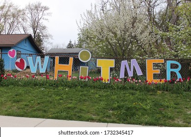 Ann Arbor, Michigan / United States - May 5 2020: Coronavirus Governor Gretchen Whitmer Colorful Sign With Hearts Thank You Whitmer COVID-19 Colorful Sign Ann Arbor Mrchigan 