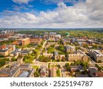 Ann Arbor, Michigan, USA college town skyline in the afternoon.