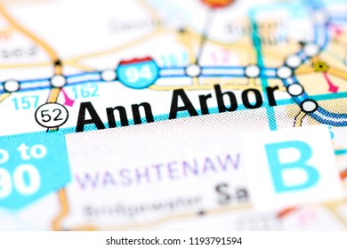 Ann Arbor. Michigan. USA on a map