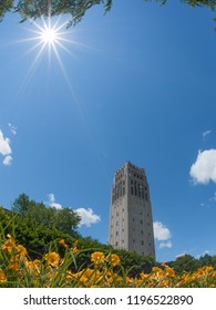 Ann Arbor, Michigan/USA - June 2016. Burton Memorial Tower, A Clock Tower Located On The Central Campus Of The University Of Michigan, Ann Arbor. 