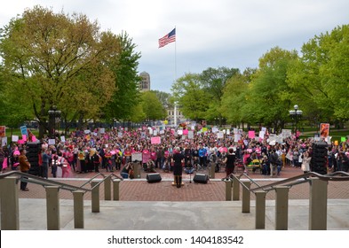 ANN ARBOR, MI/USA - MAY 21, 2019: Cecile Richards, co-founder of political action group Supermajority addresses the Ann Arbor Stop the Bans protest organized by Planned Parenthood. 