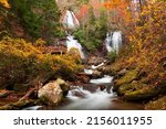 Anna Ruby Falls, Georgia, USA in autumn. 