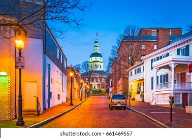 Annapolis, Maryland, USA Downtown At The Maryland State House.