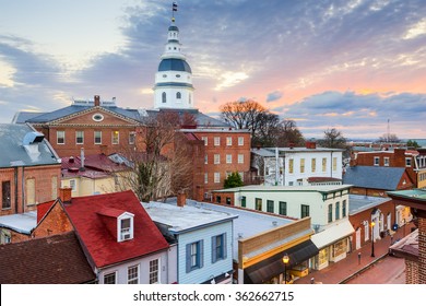 Annapolis, Maryland, USA Skyline And State House.