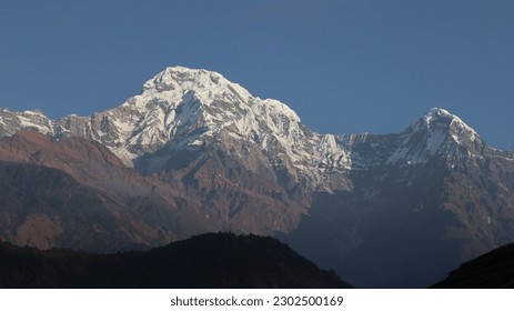 Annapurna Mountain Range seen from Ghandhruk, Nepal.