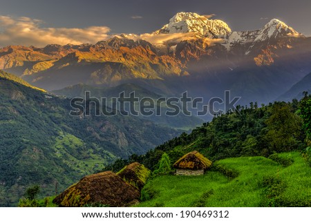 Annapurna South in the morning, Himalayas, Nepal