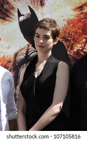 Anne Hathaway At The Christopher Nolan Hand And Footprint Ceremony, Chinese Theater, Hollywood, CA 07-07-12