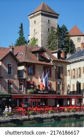 Annecy, France - July 2 2022: In the old town.