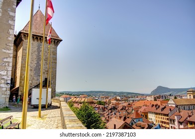 Annecy, France - June 2022 : Landmarks In Sunny Weather, HDR Image