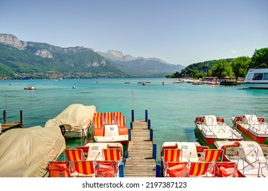 Annecy, France - June 2022 : Landmarks In Sunny Weather, HDR Image