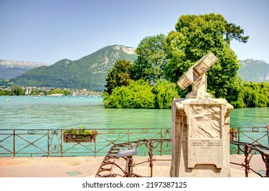 Annecy, France - June 2022 : Landmarks In Sunny Weather, HDR Image