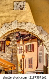 Annecy, France - June 2022 : Landmarks In Sunny Weather, HDR Image