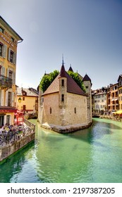 Annecy, France - June 2022 : Landmarks In Sunny Weather, HDR Image