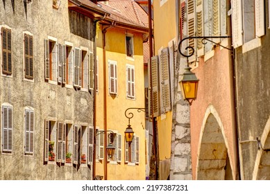 Annecy, France - June 2022 : Landmarks In Sunny Weather, HDR Image