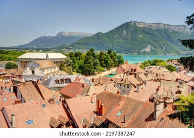 Annecy, France - June 2022 : Landmarks In Sunny Weather, HDR Image