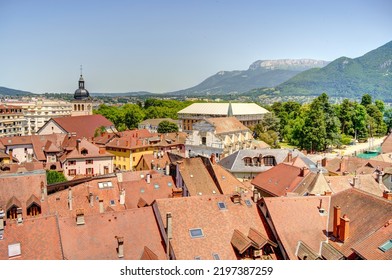 Annecy, France - June 2022 : Landmarks In Sunny Weather, HDR Image