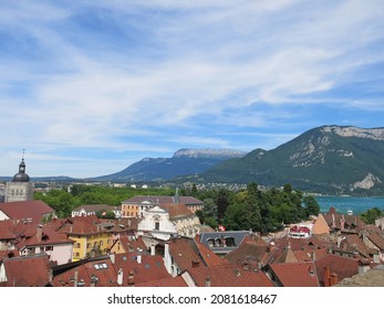 Annecy townscape seen from European castles, Annecy, Haute-Savoie, France