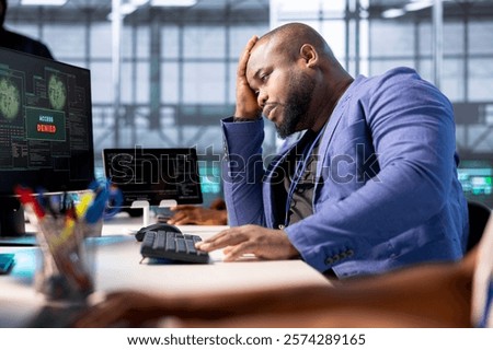 Similar – Image, Stock Photo Access denied Worker