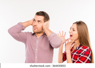 Annoyed Girl Shouting At Her Boyfriend