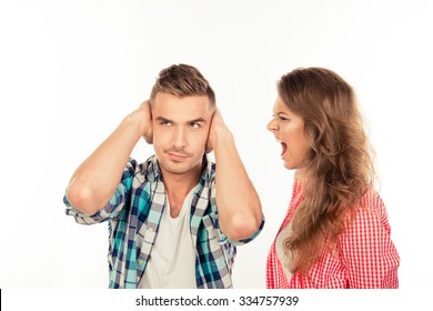 Annoyed Young Woman Shouting Her Boyfriend Stock Photo 334757939 ...