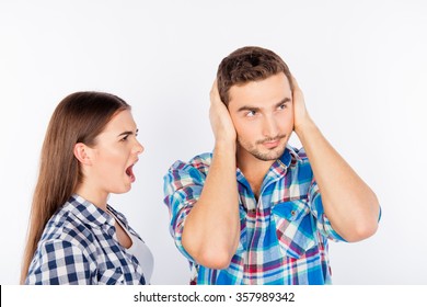 Annoyed Young Woman Shouting Her Boyfriend Stock Photo 357989342 ...