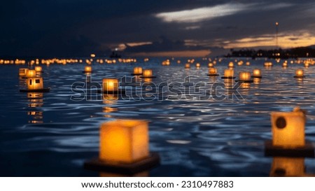 The annual Lantern Floating ceremony on Memorial Day takes place at Magic Island, Oahu, Hawaii