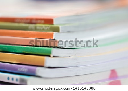 Annual Report Document files stack for Business papers financial market on business offices. Piles of law, lawyer research achieves on table,soft focus