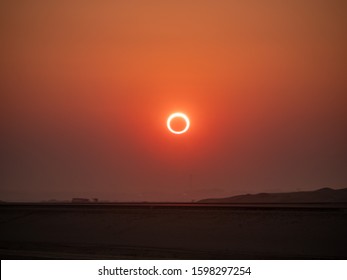 Annular Solar Eclipse of the Sun in Hofuf, Saudi Arabia