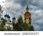 Annunciation cathedral. Year of construction - 1613, refectory and bell tower - 1819. City of Borovsk, Russia