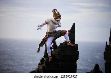 Anoman, the monkey character in Ramayana Kecak Dance story, performed at Uluwatu temple, Bali - Indonesia