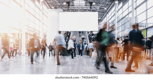 Anonymous Blurred People At A Tradeshow